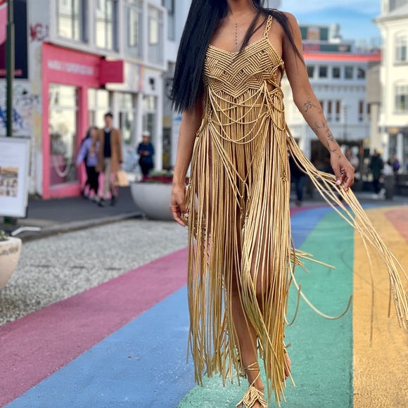 Handmade Macramé Rope Dress GoodVibeGoda Original - Picture 3 of 16